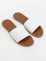 White Metal Tip Sandals