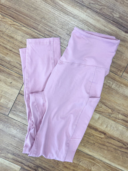 Pink Leggings W/Side Pocket - Kay Marie Boutique