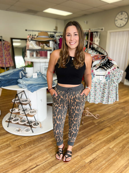 Laurie Joggers Tan - Kay Marie Boutique